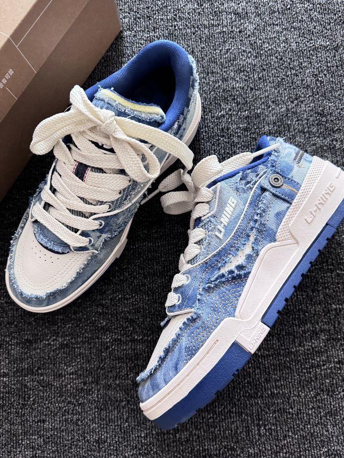 LiNing李宁 001 BTC BTC PREMIUM 织物 防滑 低帮 板鞋 男款 藏青蓝